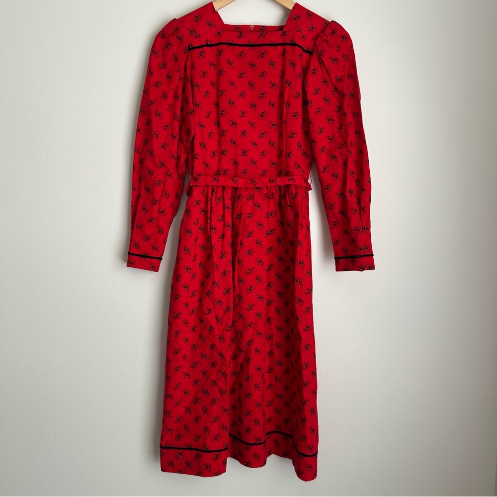 Vintage Lanz Originals Cottagecore Midi Trachten Dress Size 5/6